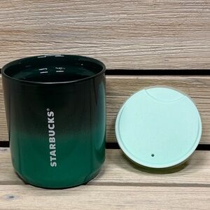 Starbucks 2022 Holiday Green Green Ombré Ceramic 8 oz Tumbler w/Lid